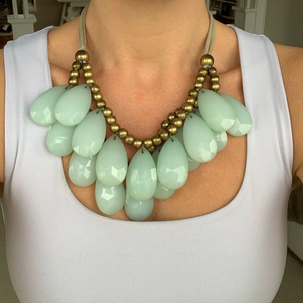 Turquoise large pebble necklace